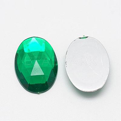 Acrylic Rhinestone Flat Back Cabochons GACR-Q011-30x40-12-1