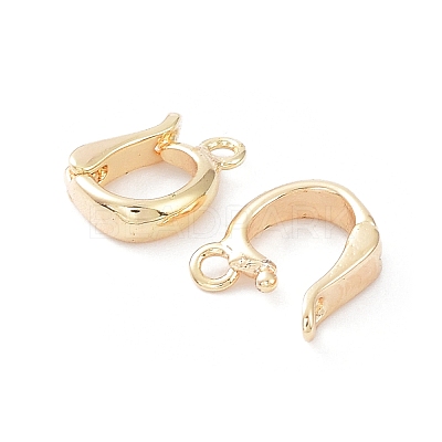 Rack Plating Brass Fold Over Clasps KK-A183-10G-1