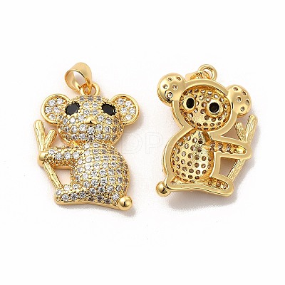 Rack Plating Brass Micro Pave Cubic Zirconia Charms KK-G456-12G-1