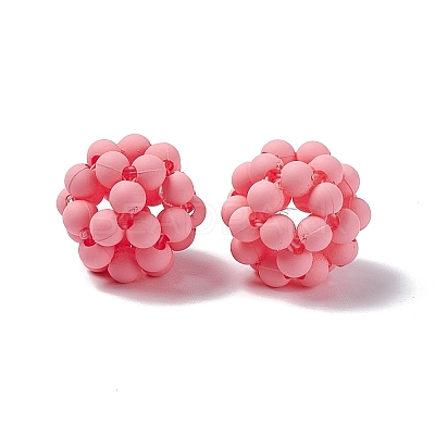Handmade Plastic Woven Beads X-KY-P015-04D-1