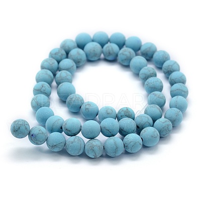 Synthetic Turquoise Beads Strands G-P387-01-8mm-1
