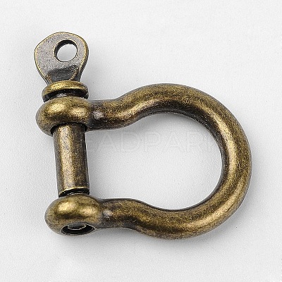 Tibetan Style Alloy D-Ring Anchor Shackle Clasps X-PALLOY-D355-AB-1