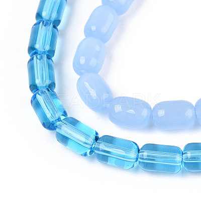 Imitation Jade & Transparent Glass Beads Strands GLAA-N058-4x6mm-A01-1