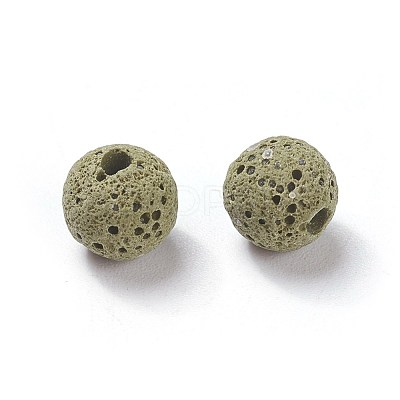 Unwaxed Natural Lava Rock Beads G-F325-8mm-A11-1