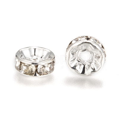 Brass Grade A Rhinestone Spacer Beads RB-A014-Z8mm-01S-1