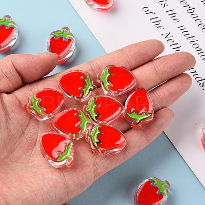 Transparent Enamel Acrylic Beads X-TACR-S155-003F-1