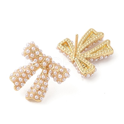 Rack Plating Brass Stud Earrings for Women EJEW-G394-27G-1