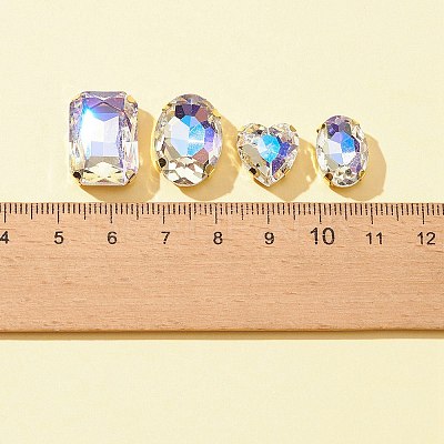 20Pcs 4 Styles Heart & Oval & Rectangle Sew on Rhinestone GLAA-FS0001-51B-1