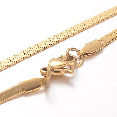 Ion Plating(IP) 304 Stainless Steel Snake Chain Necklaces NJEW-F195-01A-G-1