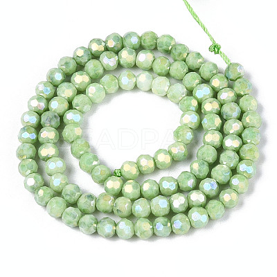 Anti-Tarnish Electroplate Glass Beads Strands EGLA-T021-4mm-15-09-1