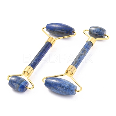Natural Lapis Lazuli Brass Face Massager MRMJ-G009-51G-1
