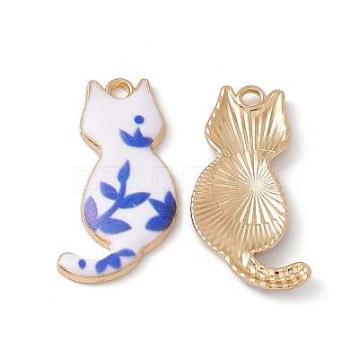 Rack Plating Alloy Enamel Pendants ENAM-K050-03H-1