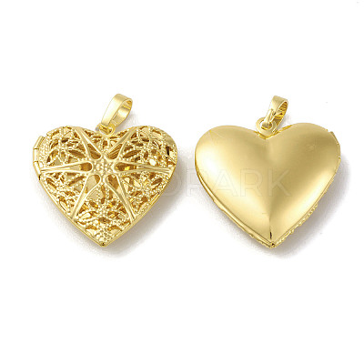 Rack Plating Brass Locket Pendants KK-G452-10G-1