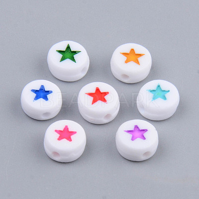 Opaque Acrylic Enamel Beads X-MACR-S273-34-1
