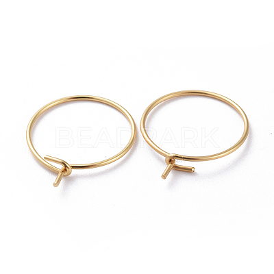 316 Surgical Stainless Steel Hoop Earrings Findings STAS-K146-039-25mm-G-1