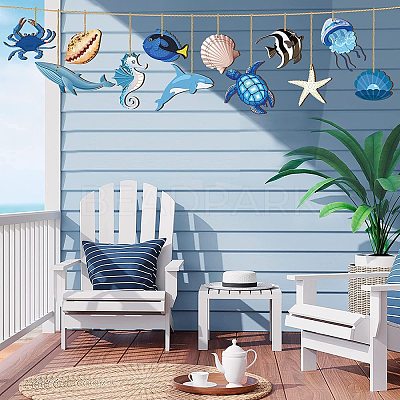 Ocean Theme Wooden Sea Animal Pendant Decorations PW-WGE3A68-01-1