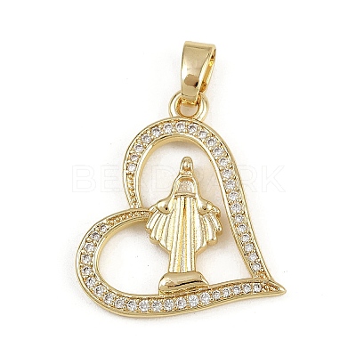 Brass Micro Pave Cubic Zirconia Pendants KK-D409-49G-03-1