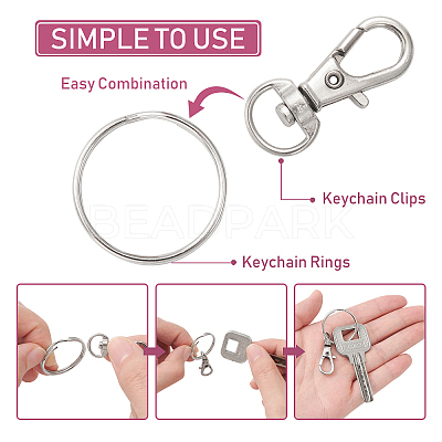 25Pcs Alloy Swivel Lobster Claw Clasps PALLOY-CJ0003-02-1