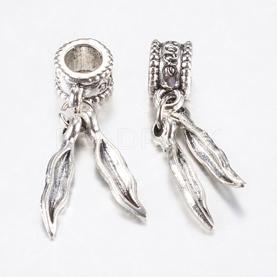 Tibetan Style Alloy European Dangle Charms PALLOY-F199-36AS-1