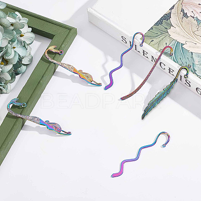 8Pcs 4 Style Alloy Bookmark Findings FIND-SC0003-50-1
