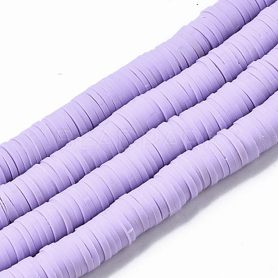 Handmade Polymer Clay Beads Strands CLAY-R089-8mm-146-1