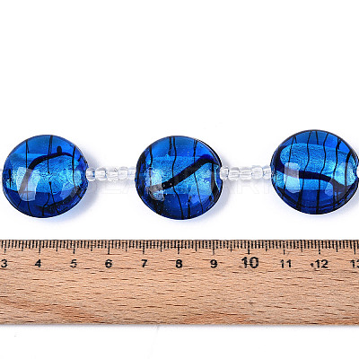 Handmade Silver Foil Glass Beads Strands FOIL-N029-07-1