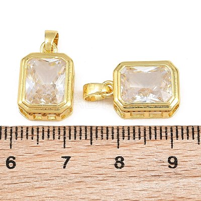Brass Pave Clear Cubic Zirconia Charms CU-CBAA571-15G-1