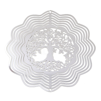 201 Stainless Steel 3D Rotating Hanging Wind Spinner STAS-B122-01P-08-1