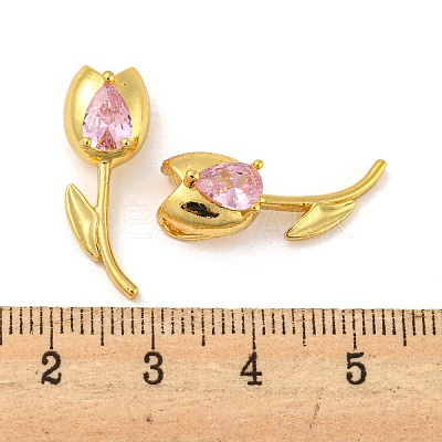 Golden Rack Plating Brass Micro Pave Cubic Zirconia Pendants KK-R153-13A-G-1