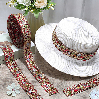 Polyester Embroidery Paillette Ribbon OCOR-WH20003-39D-1