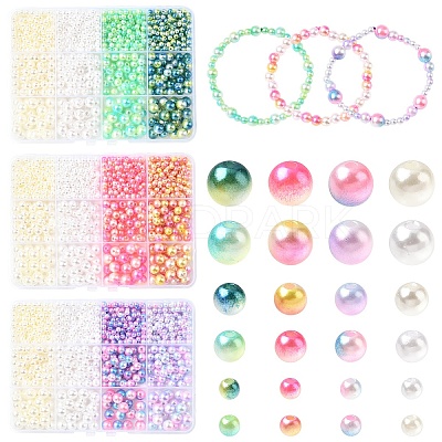 1140Pcs 12 Styles ABS Plastic Imitation Pearl Beads KY-YW0001-96A-1