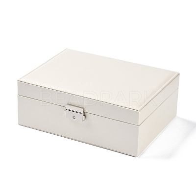 PU Imitation Leather Jewelry Organizer Box with Lock CON-P016-B04-1
