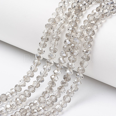 Electroplate Transparent Glass Beads Strands EGLA-A034-T8mm-E15-1