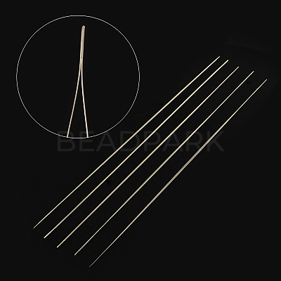 Iron Collapsible Big Eye Beading Needles ES001Y-S-45mm-01-1
