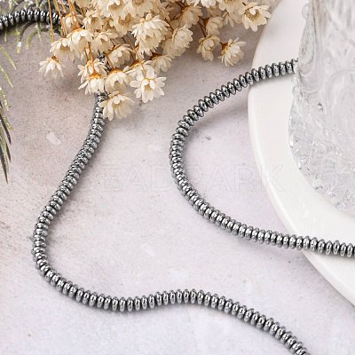 Non-Magnetic Synthetic Hematite Beads Strands X-G-C124-4x2mm-2-1