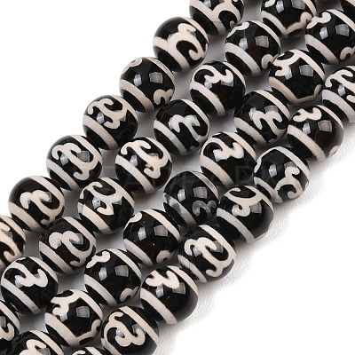 Tibetan Style dZi Beads Strands G-G328-A03-10mm-1