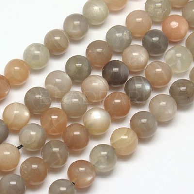 Natural Multi-Moonstone Beads Strands X-G-J157-8mm-06-1