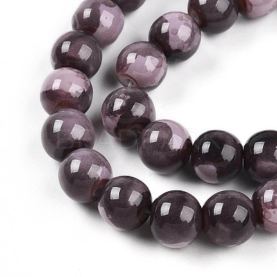 Baking Paint Glass Beads Strands DGLA-N003-10mm-C09-1