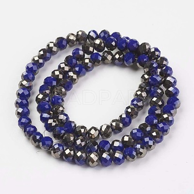 Electroplate Opaque Glass Beads Strands EGLA-A034-P4mm-P02-1