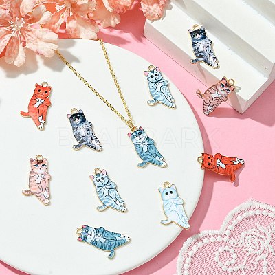 40Pcs 4 Colors Alloy Pendants FIND-CJ0002-01-1