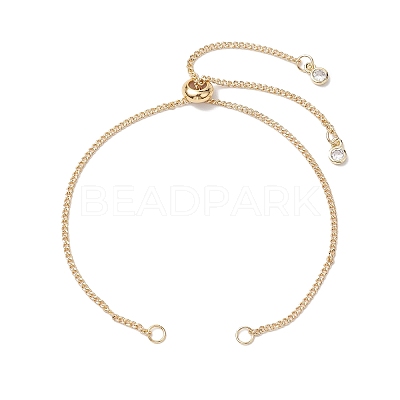 304 Stainless Steel Curb Chain Bracelet Slider Making AJEW-JB01244-01-1