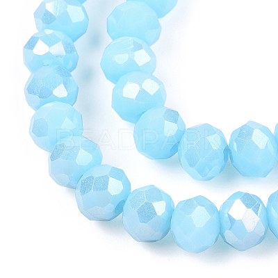 Electroplate Glass Beads Strands EGLA-A034-P4mm-B14-1