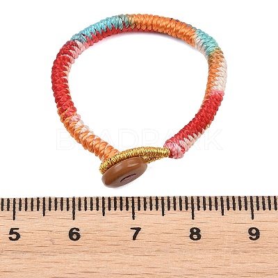 Handwoven Gradient Braided Polyester Cord Pendant Decorations HJEW-F026-01B-1