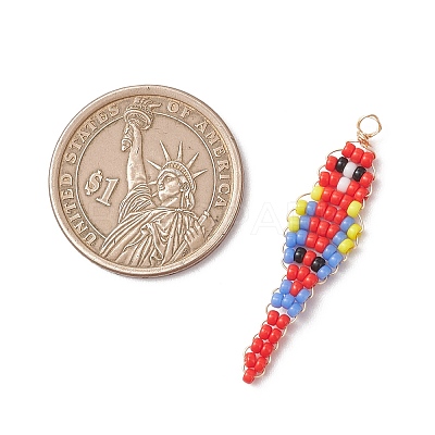 Glass Seed Beaded Pendants PALLOY-MZ01239-01-1