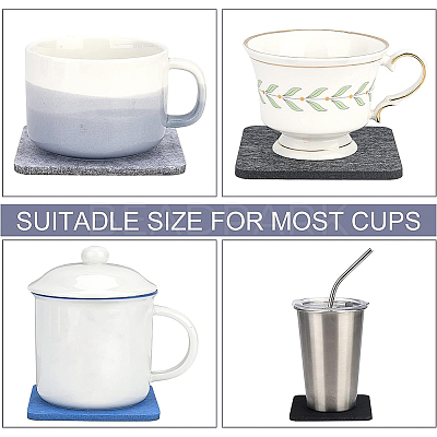 Square Wool Felt Cup Mat DIY-WH0308-14-1