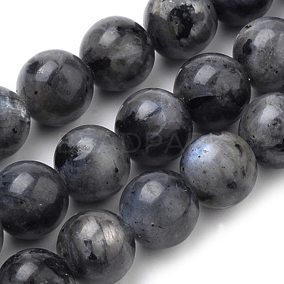 Natural Larvikite Beads Strands G-S259-06-8mm-1