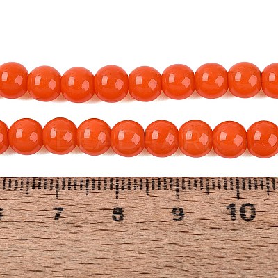 Opaque Solid Color Glass Beads Strands X-GLAA-T032-P6mm-18-1