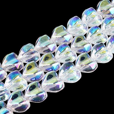 Electroplate Transparent Glass Beads Strands EGLA-N056-01A-13-1