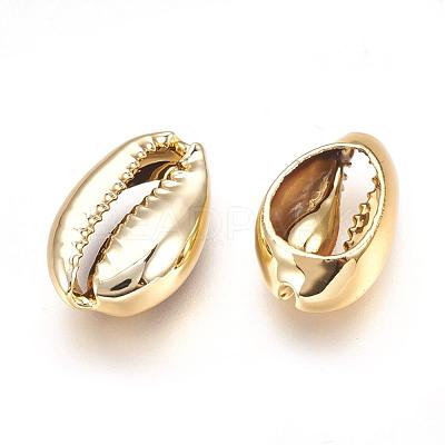 Electroplated Natural Shell Beads X-BSHE-O017-13G-1