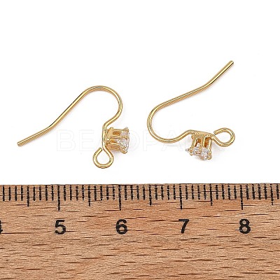 SHEGRACE Brass Pave Cubic Zirconia Earring Findings XGRQ4S738-740G-1